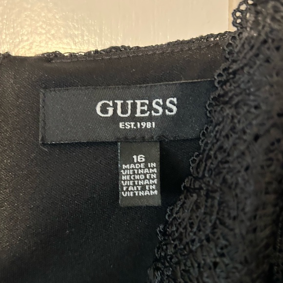Guess Black Geometric Lace Mini Dress - Picture 3 of 3